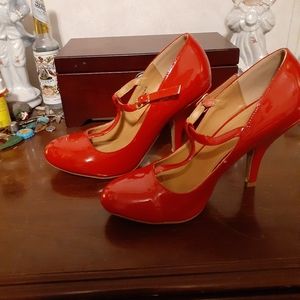 Red patent leather shoes